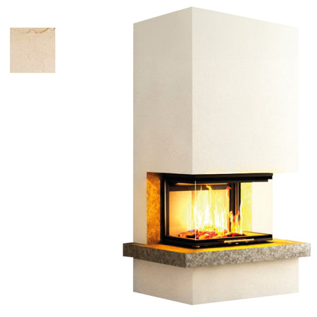 Hajduk Kaminbausatz Royal Extra mit dem Steinelement Crema Marfil| Klimaworld.com