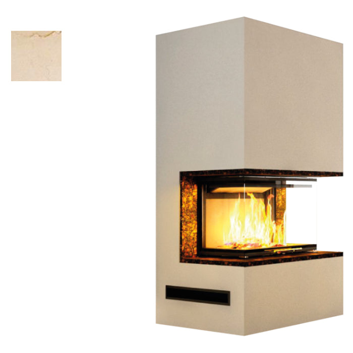 Hajduk Kaminbausatz Pure Extra mit dem Steinelement Crema Marfil| Klimaworld.com