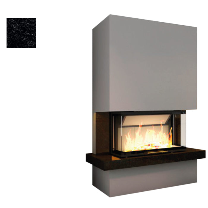 Hajduk Kaminbausatz Royal Extra mit dem Steinelement Nero Assoluto geflammt| Klimaworld.com