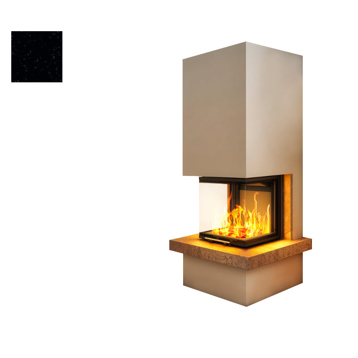 Hajduk Kaminbausatz Royal mit Steinelement Nero Assoluto Poliert| Klimaworld.com