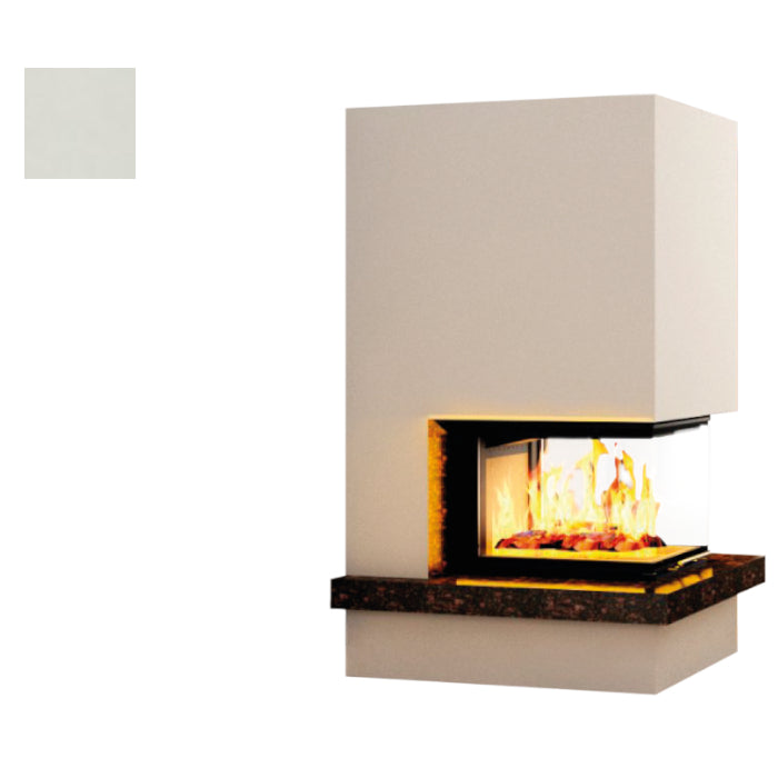 Hajduk Kaminbausatz Royal Extra mit Steinelement Sinter Oxide Bianco| Klimaworld.com