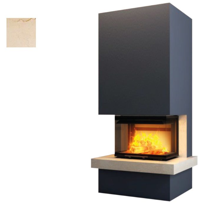 Hajduk Kaminbausatz Royal Medium mit Steinelement Crema Marfil| Klimaworld.com