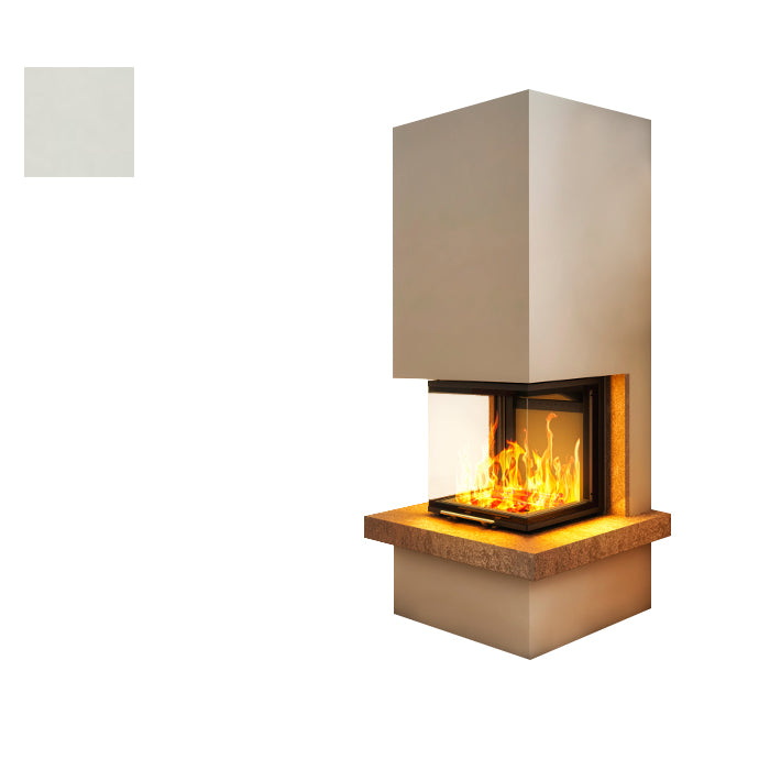 Hajduk Kaminbausatz Royal mit Steinelement Sinter Oxide Bianco| Klimaworld.com