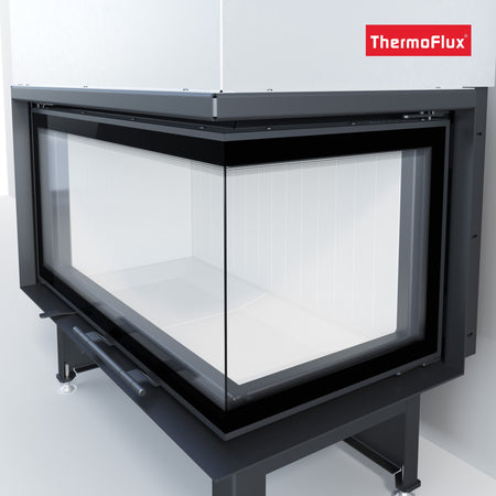 ThermoFlux Kamineinsatz TFC10-HER | Eckschiebetür rechts | 14 kW 