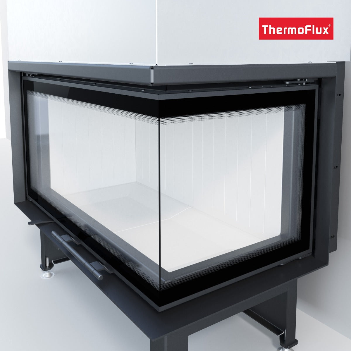 ThermoFlux Kamineinsatz TFC10-HER | Eckschiebetür rechts | 10 kW 