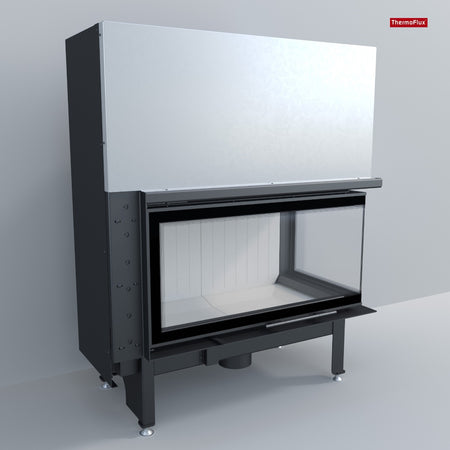 ThermoFlux Kamineinsatz TFD7-HER | Eckschiebetür rechts | 7 kW