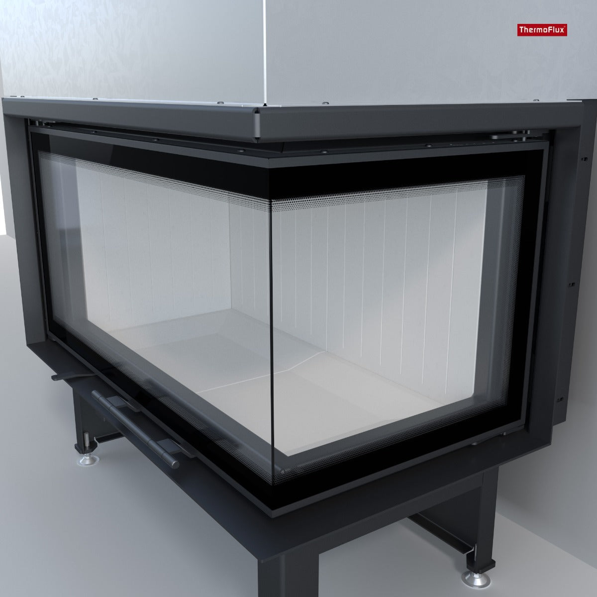 ThermoFlux Kamineinsatz TFD7-HER | Eckschiebetür rechts | 7 kW