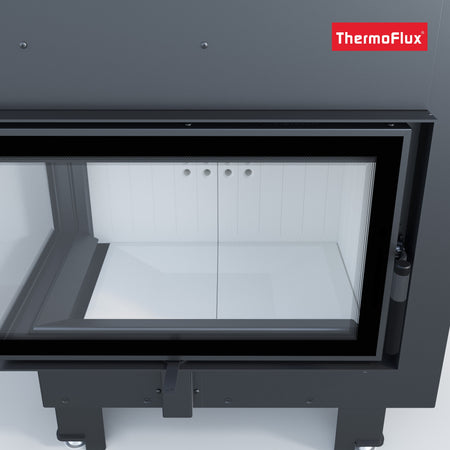 ThermoFlux Kamineinsatz TFD7-KEL | Eckscheibe links, Klapptür | 10 kW
