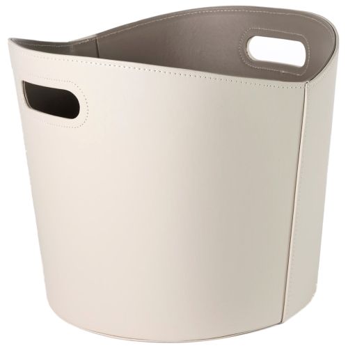 TermaTech Kaminholzkorb aus Lederimitat Beige