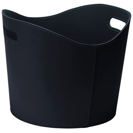 TermaTech Kaminholzkorb aus Lederimitat in der Farbe Schwarz