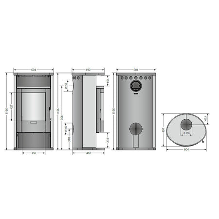 Justus | Kaminofen | Island 7 | Stahl Gussgrau | 6,5 kW ➩ Klimaworld
