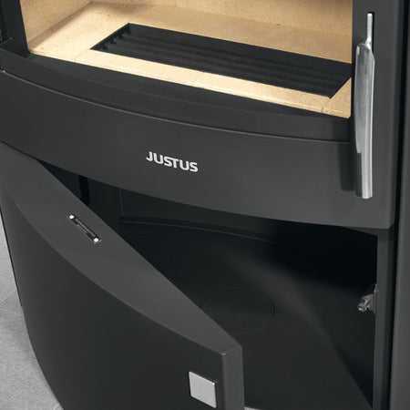 Justus Kaminofen Agero W+ Stahl Schwarz | klimaworld.com