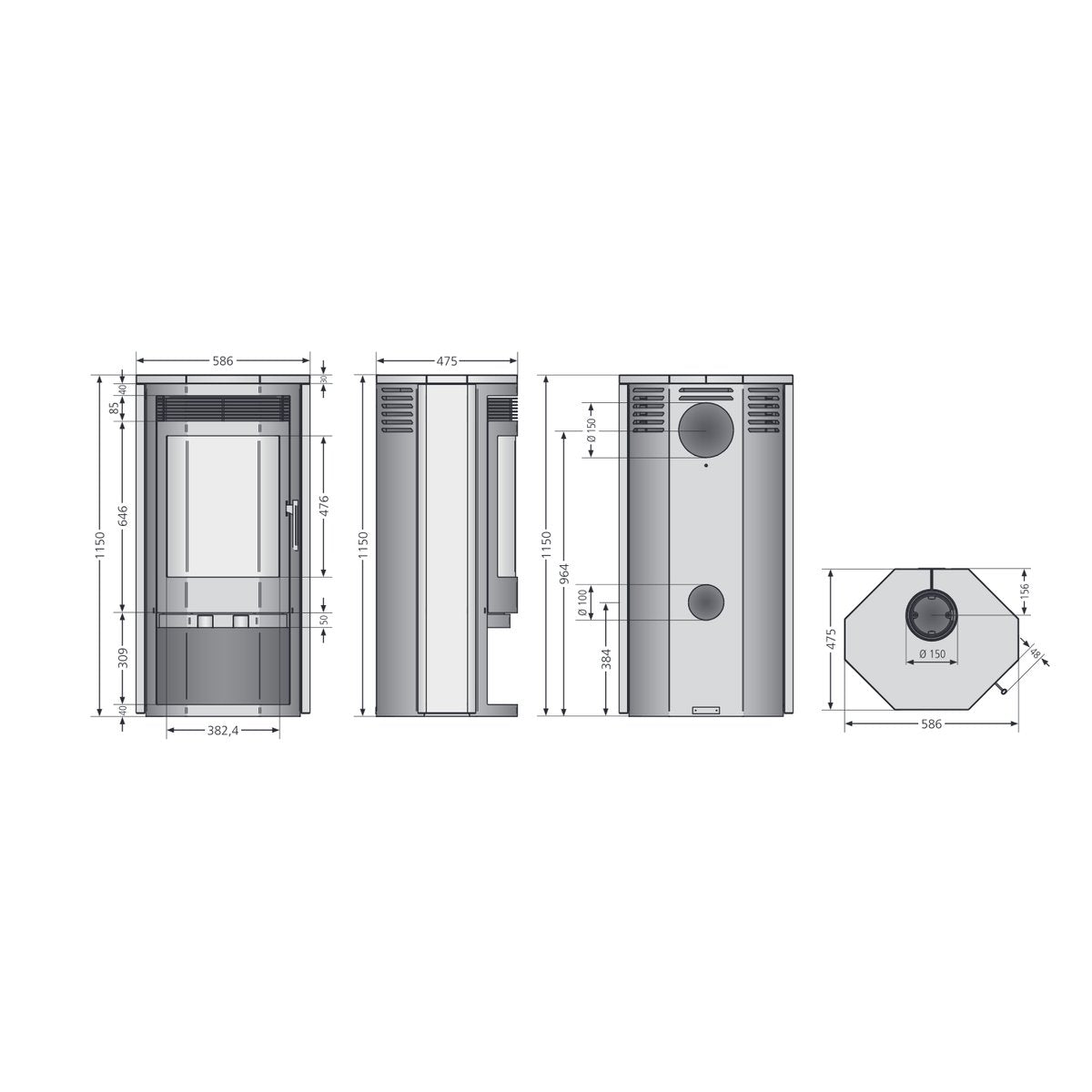 JUSTUS | Usedom 7 | 7.0 kW | A+ | Maße