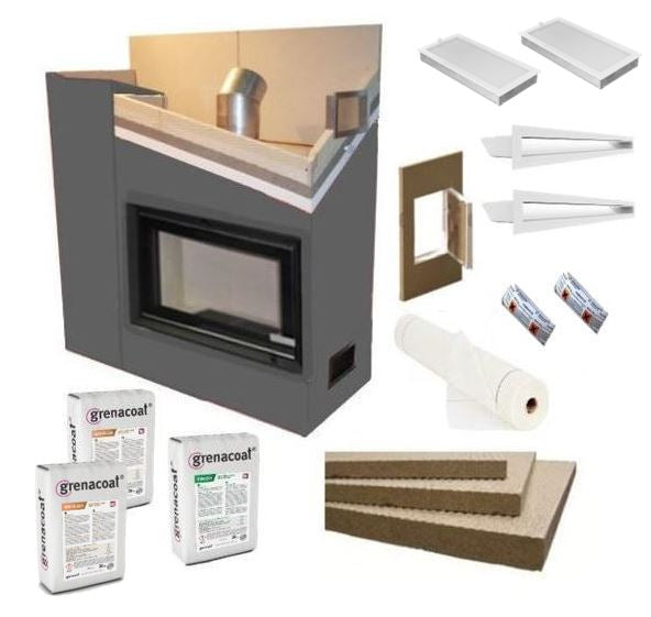 Kaminverkleidung Kaminbausatz - Komplett SET 2 groß | weiß