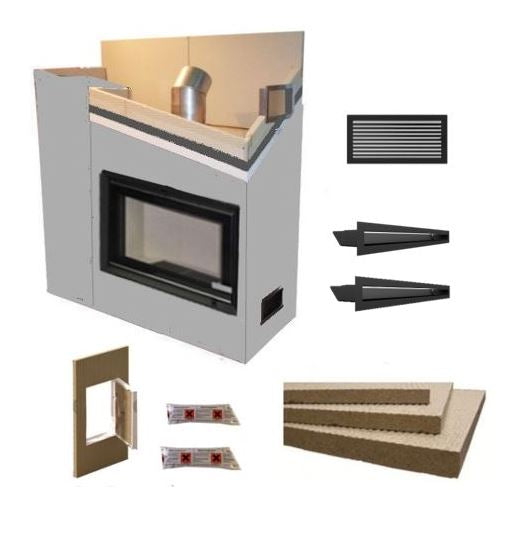 Kaminverkleidung Kaminbausatz - Komplett-SET 1 | schwarz