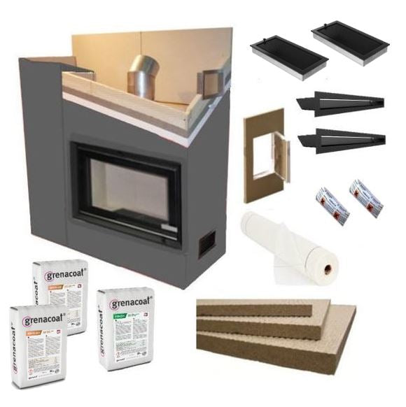 Kaminverkleidung Kaminbausatz - Komplett SET 2 groß | schwarz