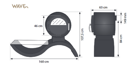 KANUK | Kaminofen Kanuk - Wave | Maße