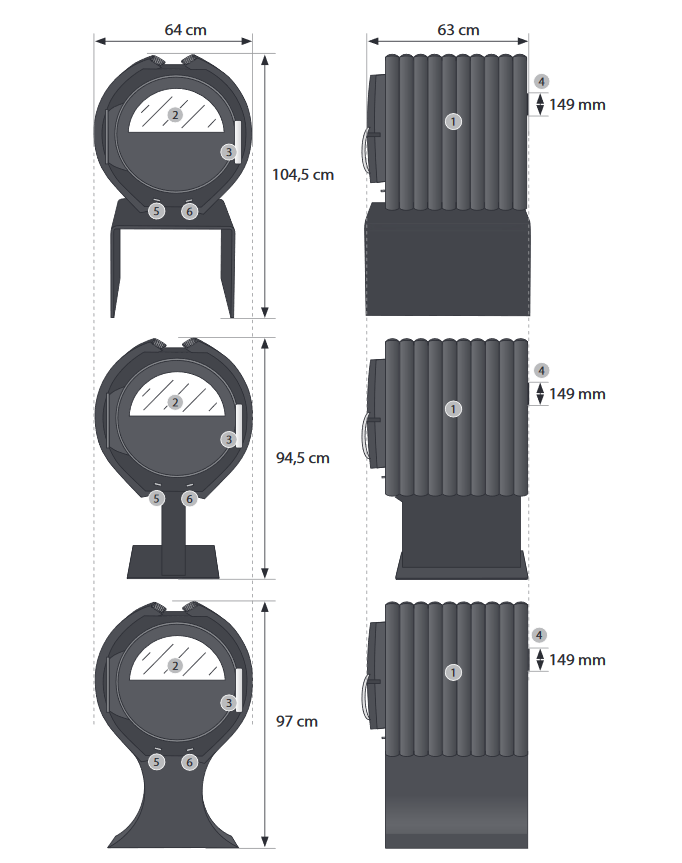 KANUK | Kaminofen Kanuk® - TUBE Maße