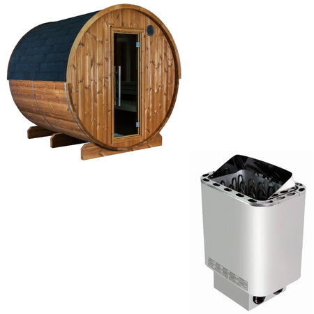 Sentiotec Sauna Set Kaski 220 Panorama mit Saunaofen Nordex Next inkl. Steuerung | klimaworld.com