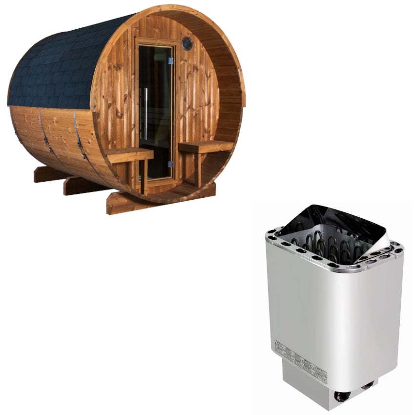Sentiotec Sauna Set Kaski 240 View mit Saunaofen Nordex Next inkl. Steuerung | klimaworld.com