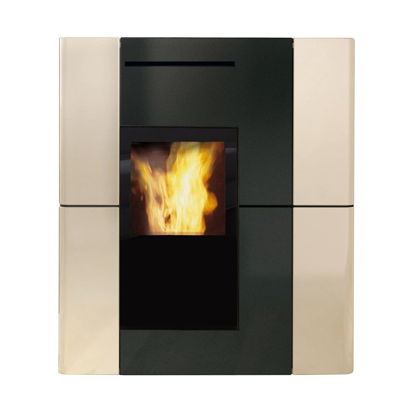 Edilkamin Pelletofen wasserführend Blade H18 Keramik beige