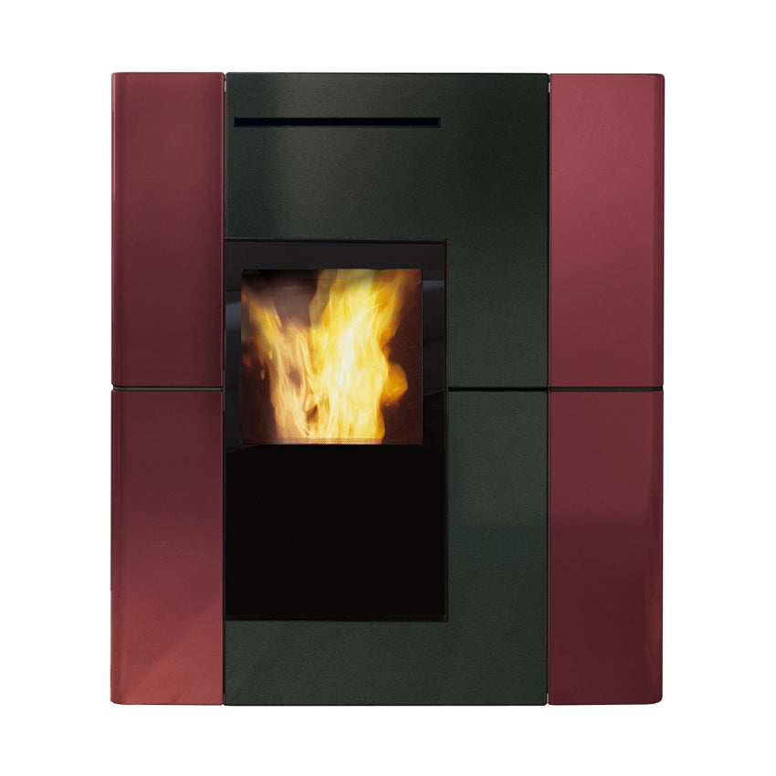 Edilkamin Pelletofen wasserführend Blade H18 Keramik bordeaux