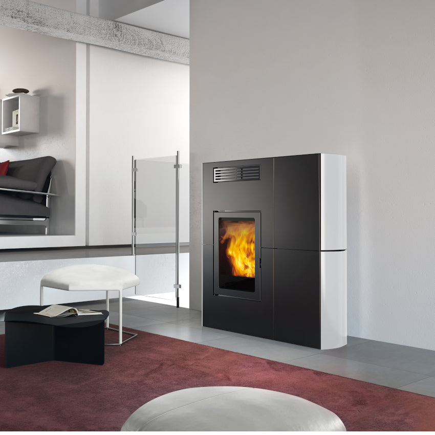 Edilkamin Pelletofen Blade | Keramik mattweiß