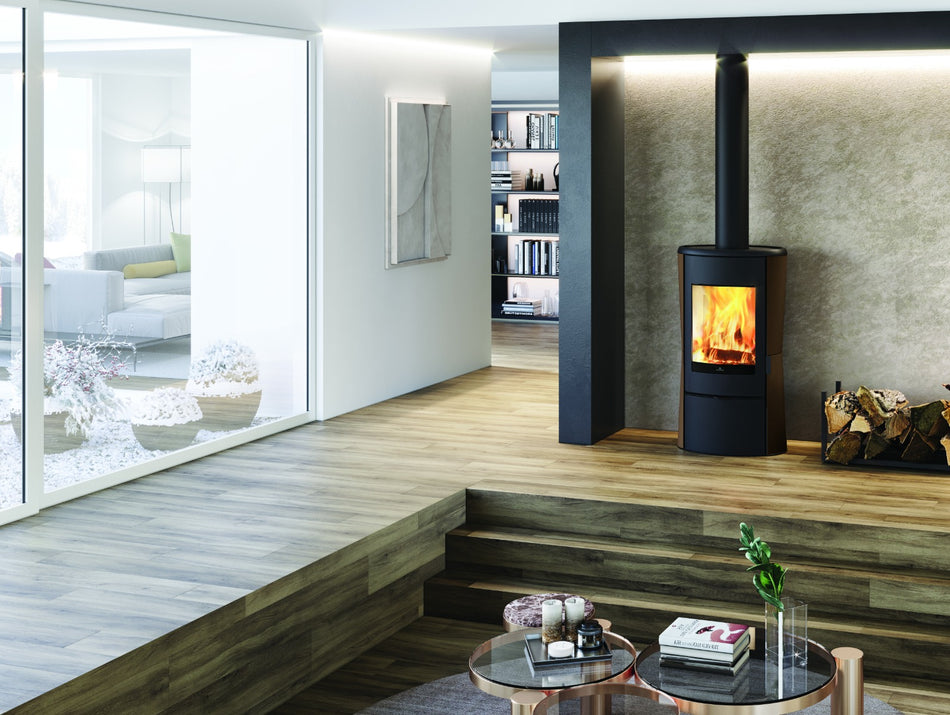 Edilkamin Luftholzöfen | Klass | Stahl bronze | 10,1 kW 