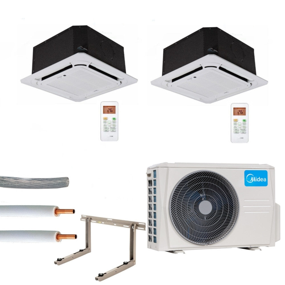 Klimaanlage Komplettset Multisplit Midea Deckenkassette 2x2,6kW 