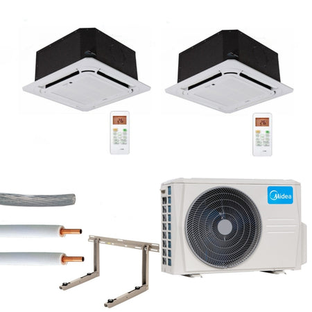 Klimaanlage Komplettset Multisplit Midea Deckenkassette 2x2,6kW 