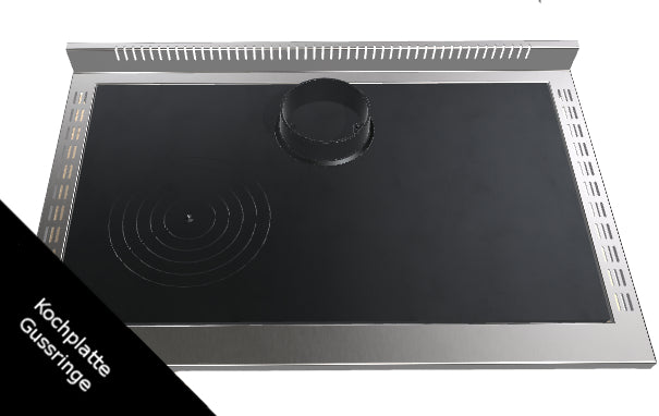 Gusseisen 80x48 cm mit beweglichen Ringen Ø 25 cm