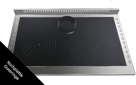 Gusseisen 80x48 cm mit beweglichen Ringen Ø 25 cm