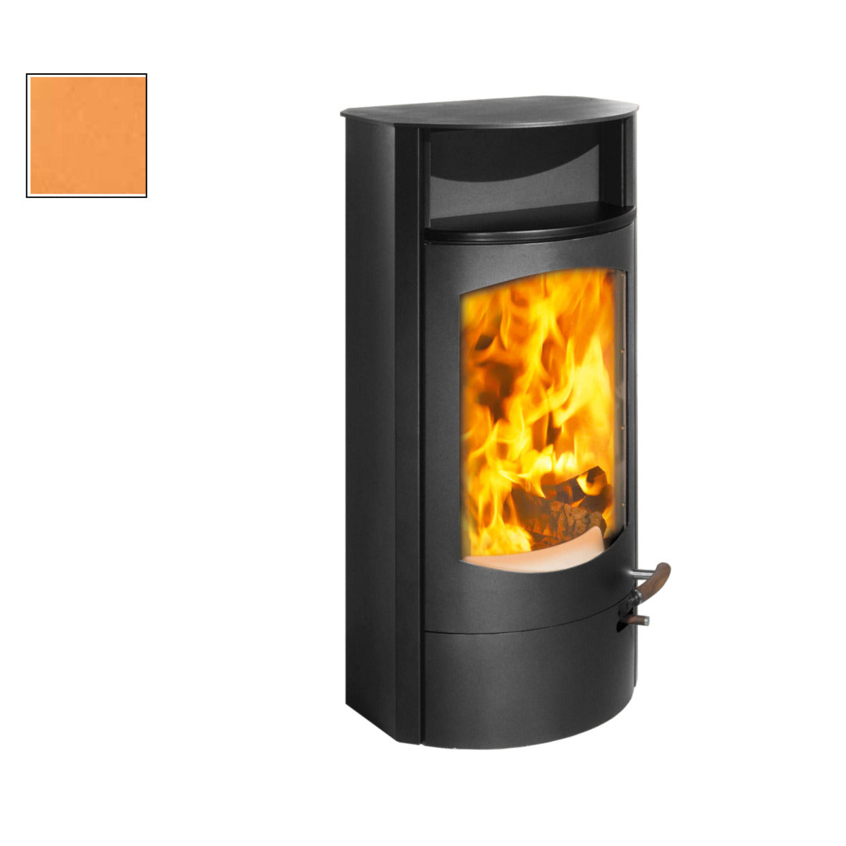 Austroflamm Koko 2.0, Stahlmantel, Keramikfarbe Deckel + Warmhaltefach in "feuer"