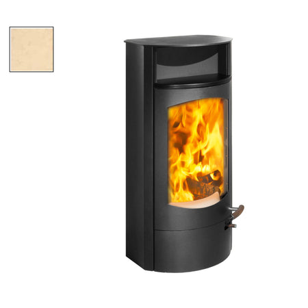 Austroflamm Koko 2.0, Stahlmantel, Keramikfarbe Deckel + Warmhaltefach in "sand"