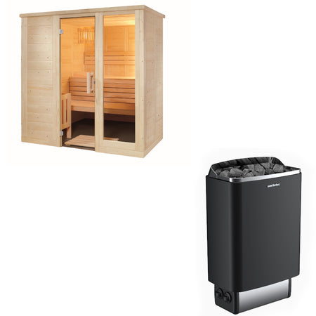 Sentiotec Sauna Set Komfort Small mit Saunaofen 100 inkl. Steuerung | klimaworld.com