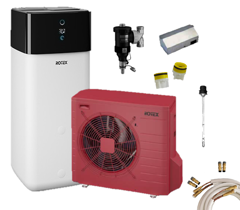Rotex Luft-Wasser-Wärmepumpen Set | HPSU compact Ultra + 500 l | 8 kW inkl. Zubehör