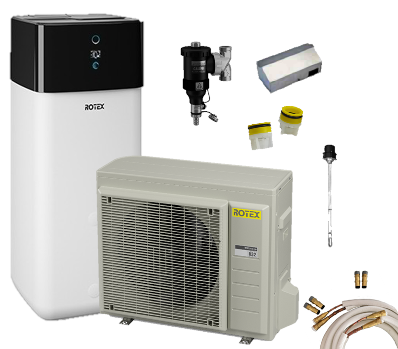 Rotex Luft-Wasser-Wärmepumpen Set | HPSU compact Ultra 508 Biv | 8 kW inkl. Zubehör