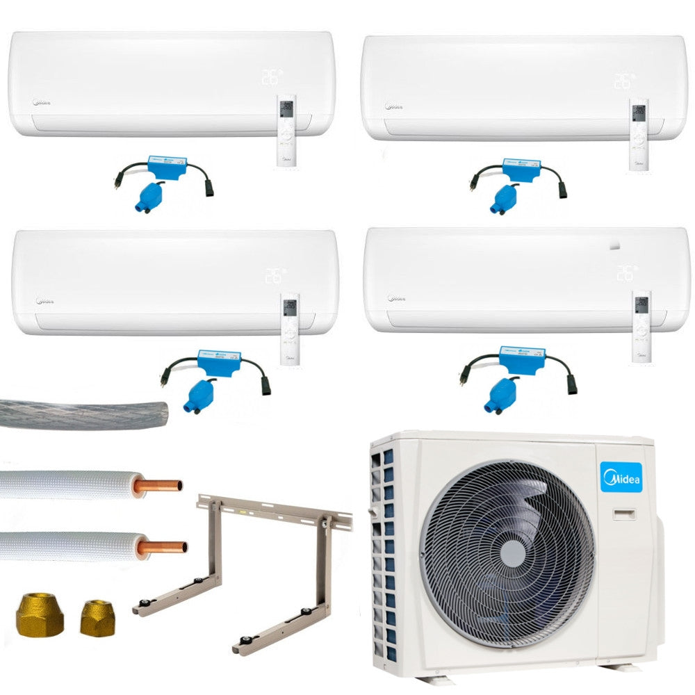 Klimaanlage Komplettset Multisplit Midea Wandgeräte 3x2,6kW +1x5,3kW 