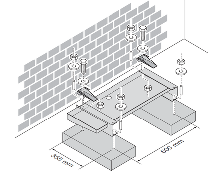 Daikin Kondensatwanne | Fundamentsplan