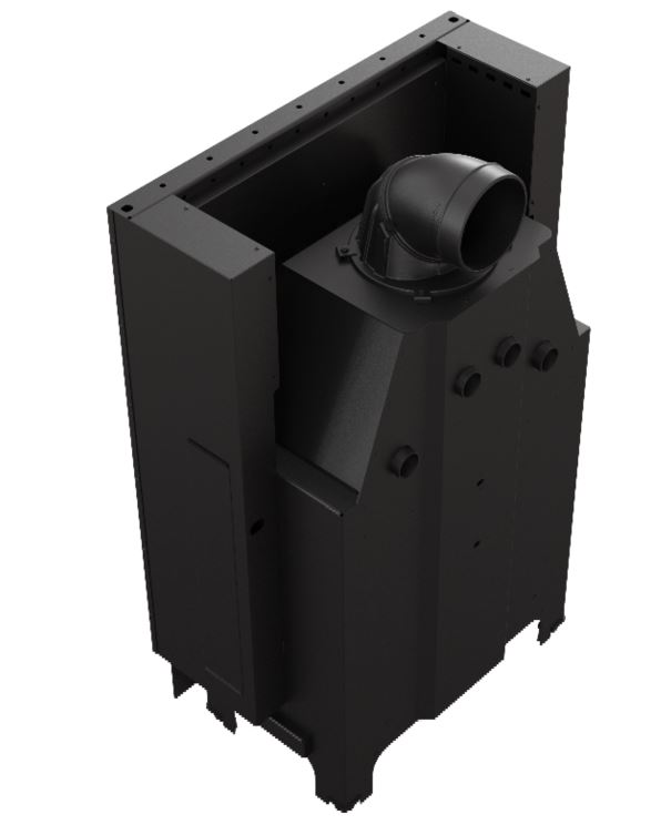Warmluftkamineinsatz Kratki MBA 17 G, gerade Scheibe, 17kW