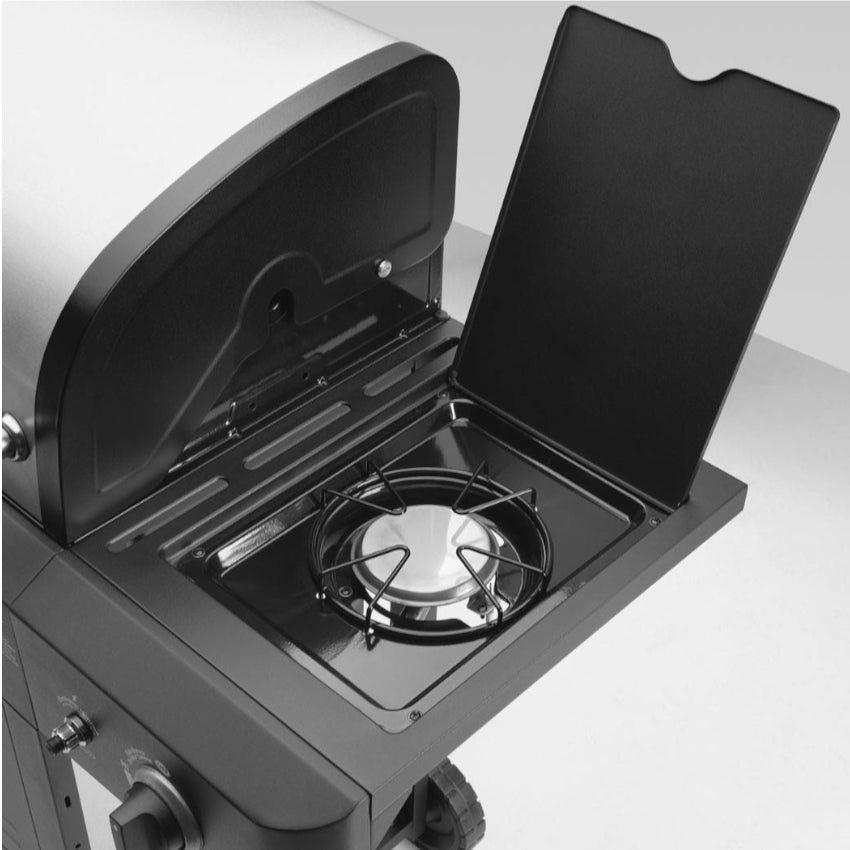 JUSTUS | Kratos | Gasgrill mit schwarzer Korpus Stahl-Frontblende | 3 x 3,5 kW + 1 x 3,8 kW