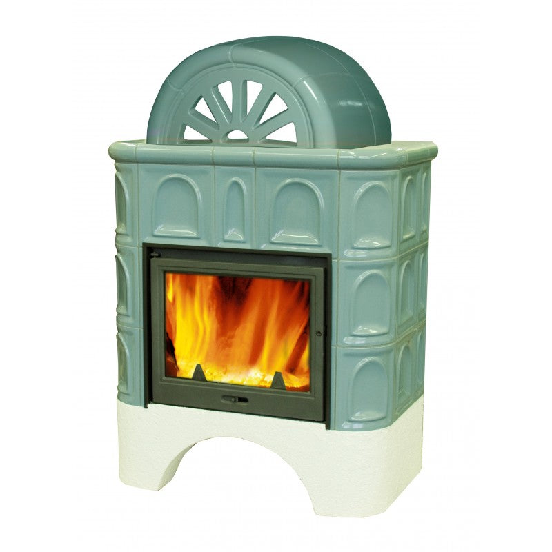 KRETZ | Kachelofen MORAVA | türkis | mit Kamineinsatz L 53 | 7 kW ➔ www.klimaworld.com