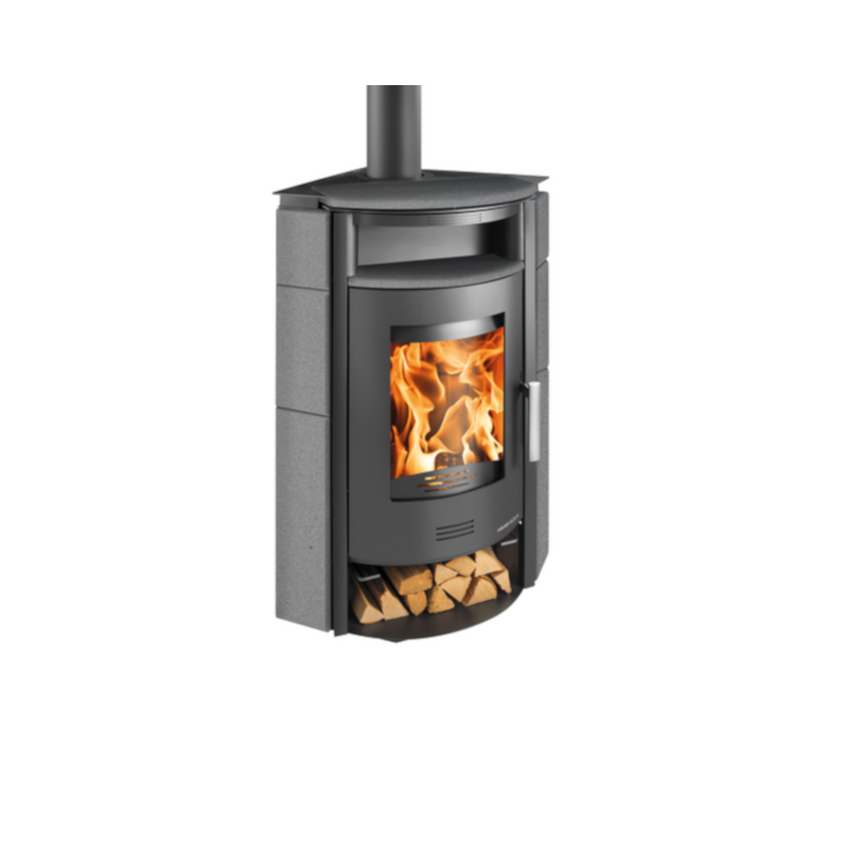 Haas+Sohn | Eck-Kaminofen KUOPIO-II 265.17-ST anthrazit/grau | 8 kW