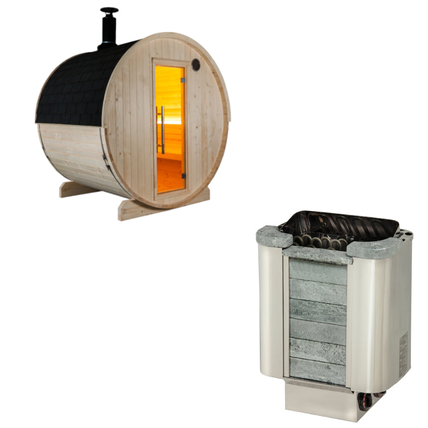 Sentiotec Sauna Set Kuusi 180 mit Saunaofen Cumulus inkl. Steuerung | klimaworld.com