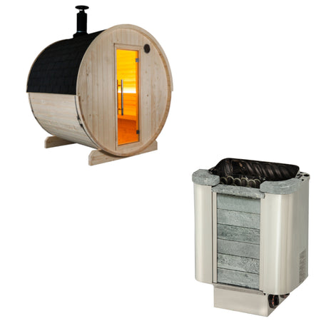 Sentiotec Sauna Set Kuusi 180 mit Saunaofen Cumulus inkl. Steuerung | klimaworld.com