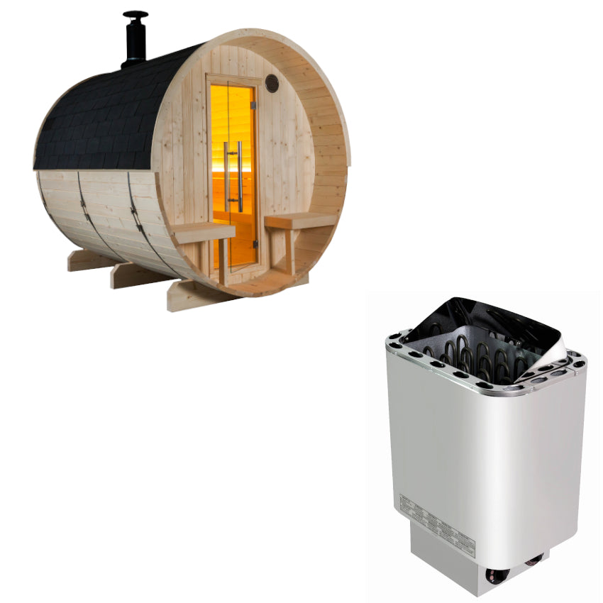 Sentiotec Sauna Set Kuusi 240 Canopy mit Saunaofen Nordex Next inkl. Steuerung | klimaworld.com