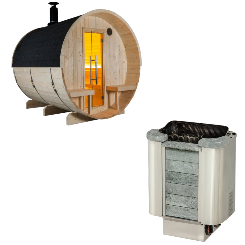 Sentiotec Sauna Set Kuusi 240 mit Saunaofen Cumulus inkl. Steuerung | klimaworld.com