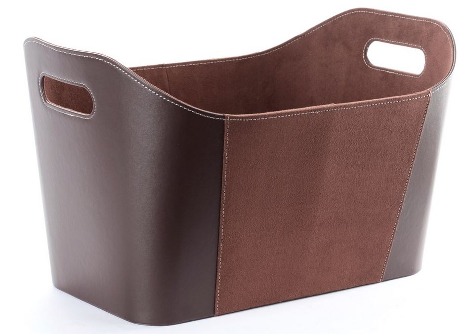 Leder Optik Kaminholzkorb Holzkorb braun TermaTech