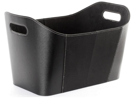 Leder Optik  Kaminholzkorb Holzkorb schwarz TermaTech