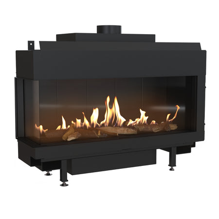 Kratki Gaskamin LEO 100 | Eckkamin links | 8,2 - 9 kW | Gasart wählbar
